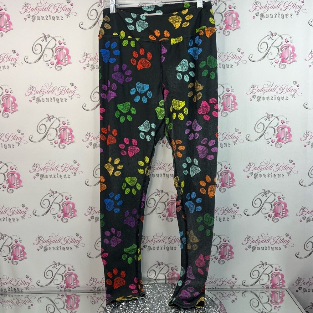Fierce pulse leggings tights animal lover paws Playful Paw Print Leggings